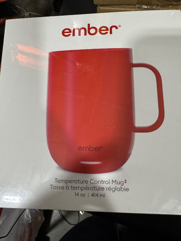 Photo 2 of Ember Temperature Control Smart Mug 2, 14 Oz, App-Controlled Heated Coffee Mug with 80 Min Battery Life and Improved Design, Red