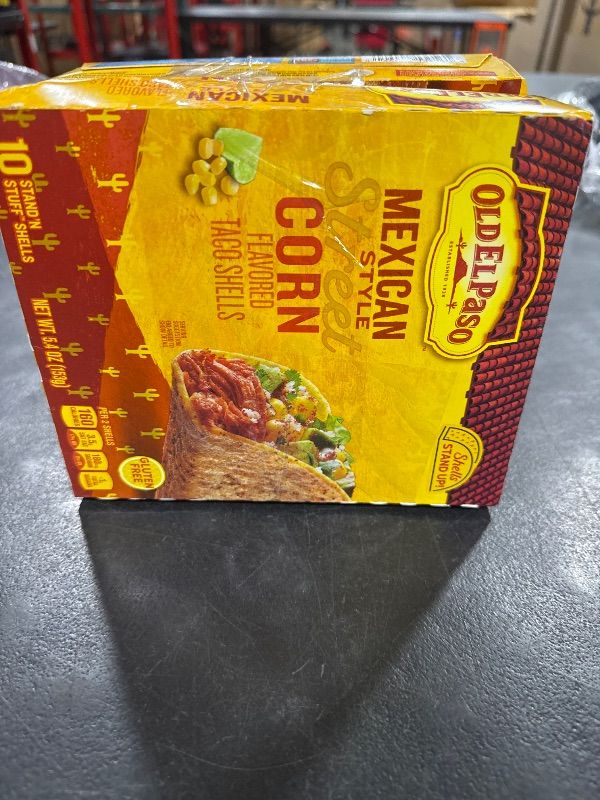 Photo 3 of Old El Paso Stand ‘N Stuff Taco Shells, Mexican Style Street Corn Flavored, Gluten Free Crunchy Corn Taco Shells, 10 Count, 5.4 oz 9PACK OF 2) // BB 11/22/24