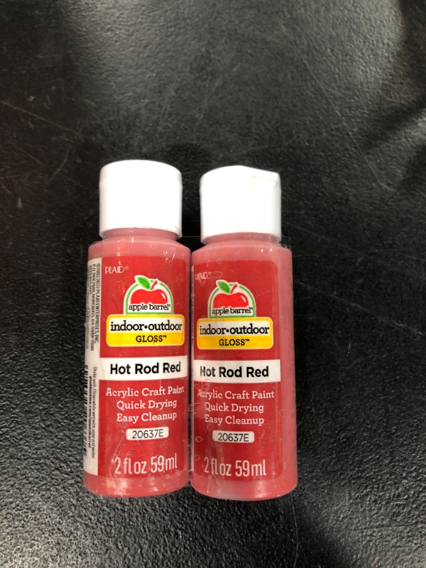 Photo 2 of Apple Barrel Gloss Acrylic Paint in Assorted Colors (2-Ounce), 20637 Hot Rod Red PACK OF 2 