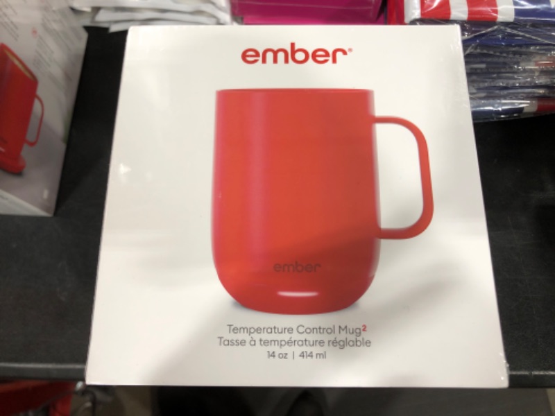 Photo 2 of Ember Temperature Control Smart Mug 2, 14 Oz, App-Controlled Heated Coffee Mug with 80 Min Battery Life and Improved Design, Red