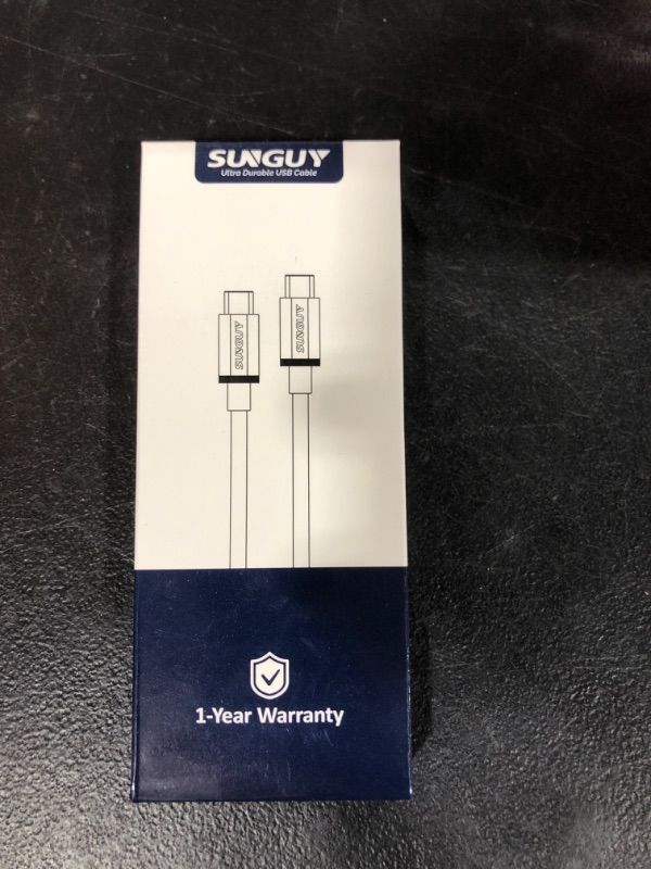 Photo 2 of SUNGUY 60W USB C to USB C Cable 3.3FT, [2-Pack] USBC to USBC Braided 3.1A Fast Charging Cable, Compatible with iPhone 15/15 Pro/15 Pro Max, Galaxy S24/S23/S22, MacBook - Black+White