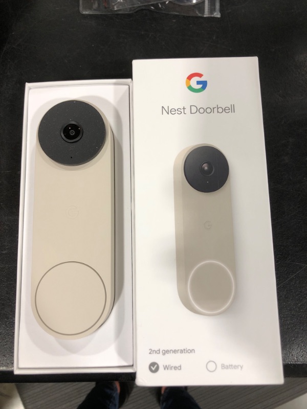 Photo 2 of Google Nest Doorbell - (Wired, 2nd Gen) - Wired Video Doorbell Camera - Doorbell Security Camera - Linen