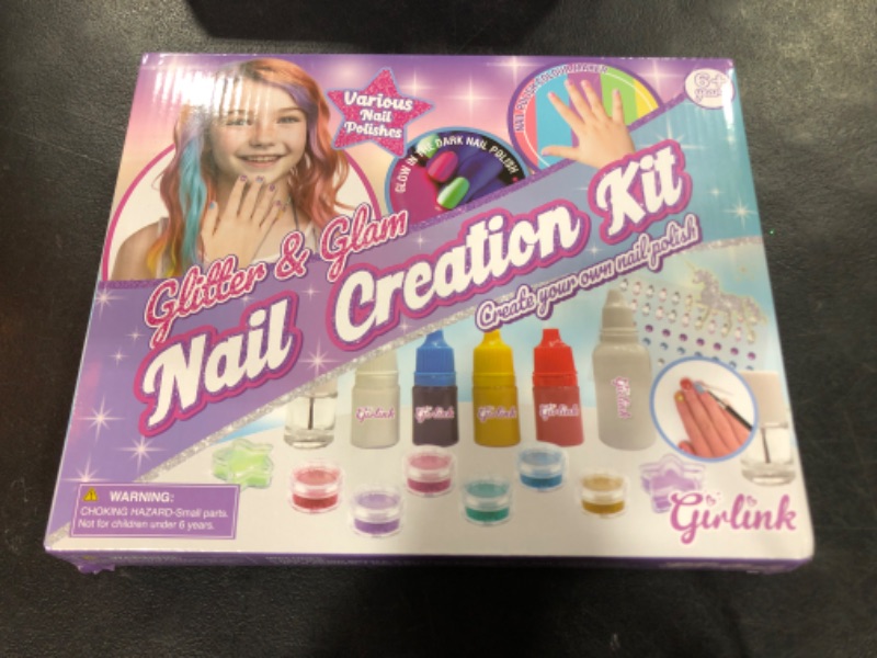 Photo 2 of GIRLINK Kids DIY Nail Polish Set for Girls, Kit of 22, 1000+ Unique Nail Color, Glitter and Glam, Great Toys Birthday Gifts, Creative Nail Art Fun