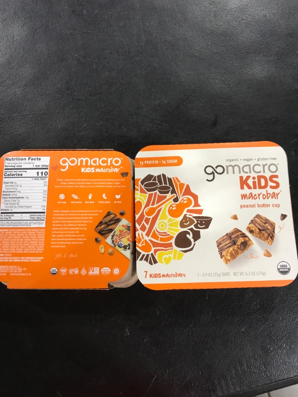 Photo 2 of 2 packs of -GoMacro Kids MacroBar Organic Vegan Snack Bars - Peanut Butter Cup (0.90 Ounce Bars, 7 Count) (Packaging May Vary) Peanut Butter Cup 7 Count (Pack of 1)