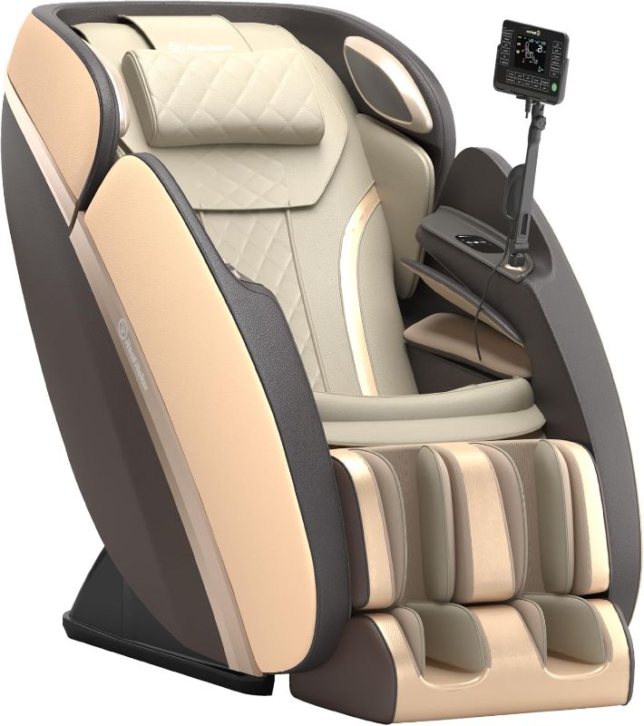 Photo 1 of Real Relax Massage Chair Favor-06, Full Body Zero Gravity SL-Track Shiatsu Massage Recliner Chair with APP Control, Brown
