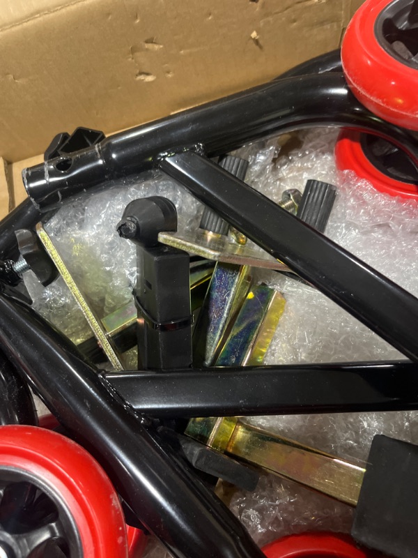 Photo 1 of Porotmotor Motorcycle Stands Front Rear, 850lbs Front and Rear Combo Stand Lift with 4 Types of Adapters, Universal Motorcycle Paddock Stands Wheel Lift Stands for Parking, Maintenance, Cleaning