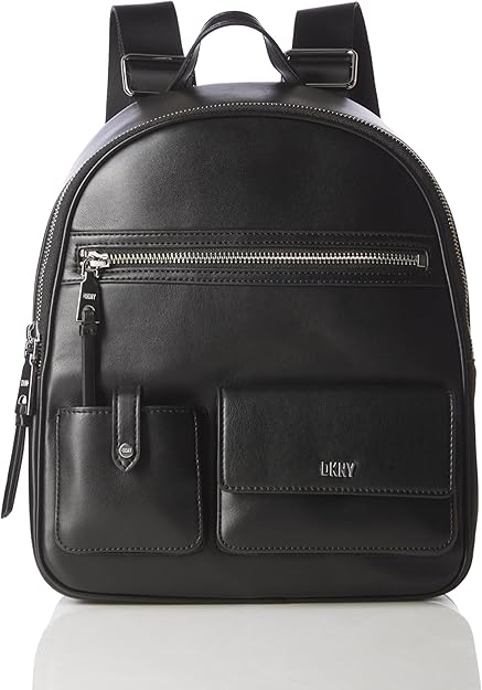 Photo 1 of Dkny Zyon Multiple Compartment Backpack - Black, Silver-Tone
