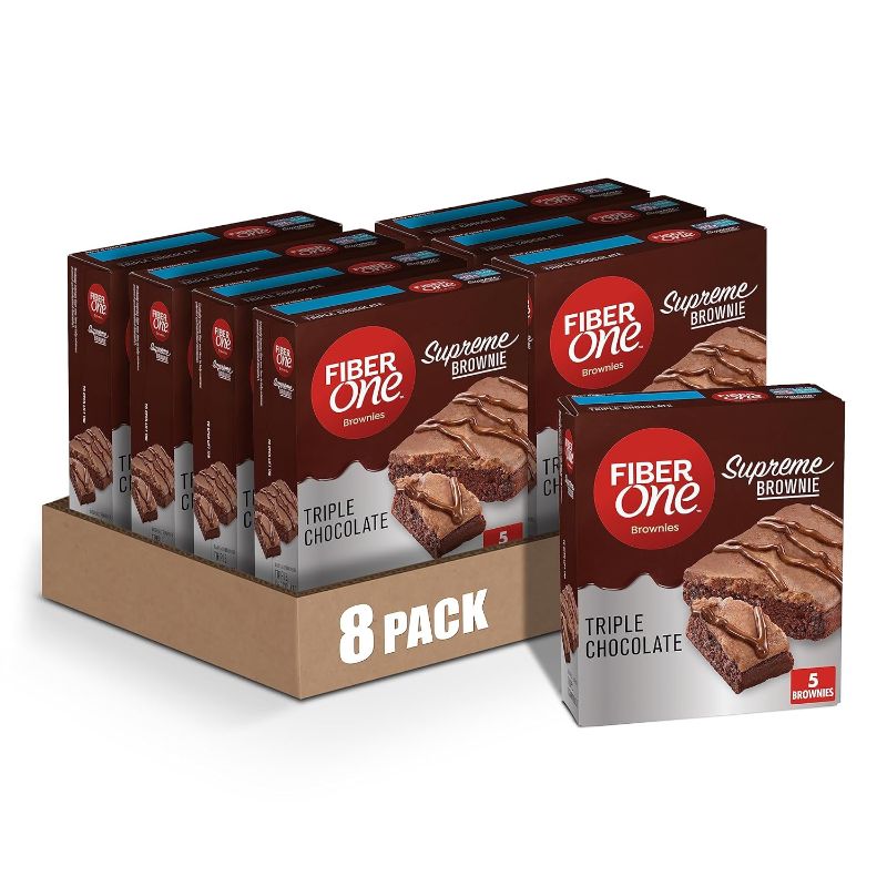 Photo 1 of  Fiber One Supreme Brownies, Triple Chocolate, Snack Bars, 1.13 oz, 5 ct (Pack of 8) , BEST BY 22 NOV 2024