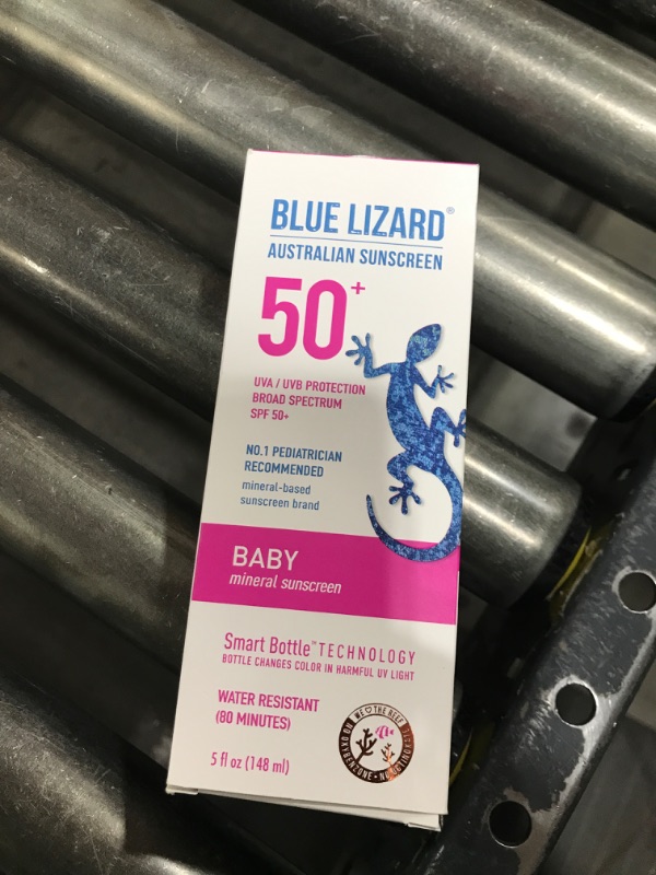 Photo 2 of Blue Lizard Baby Mineral Sunscreen with Zinc Oxide, Water Resistant, UVA/UVB Protection with Smart Technology - Fragrance Free, Unscented, SPF 50 - 5 Fl Oz - Bottle SPF 50+ 5 Fl Oz (Pack of 1)