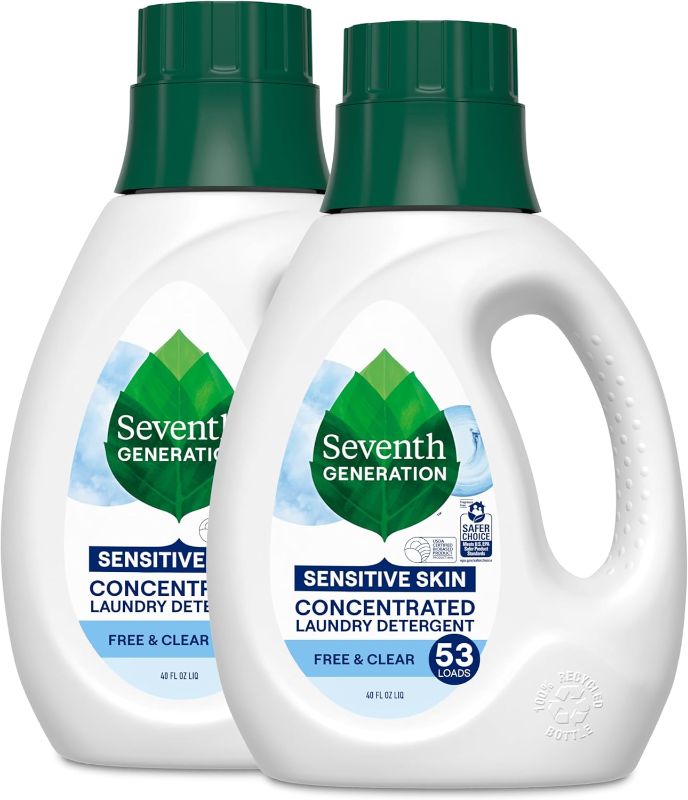 Photo 1 of  Seventh Generation Concentrated Laundry Detergent Liquid Free & Clear Fragrance Free 40 Fl Oz (Pack of 2) 