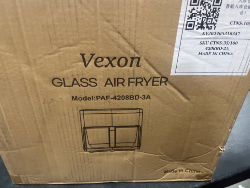 Photo 1 of Vexon 6-IN-1 Glass Air Fryer,4.5QT Air Fryer with Viewing Glass Pot, Air Fry, Roast, Reheat, Dehydrate, Air Crisp Technology,Nonstick & Dishwasher Safe Basket,97% Less Oil,Features Digital Timer