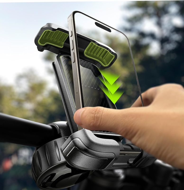 Photo 1 of  LISEN Bike Phone Holder, [2024 Upgrade] Motorcycle Phone Mount, Bicycle Phone Holder, Handlebar Phone Mount, for iPhone Bike Mount, Bike Accessories, Bicycle Accessories for iPhone 4.7-7"Phone, Black 