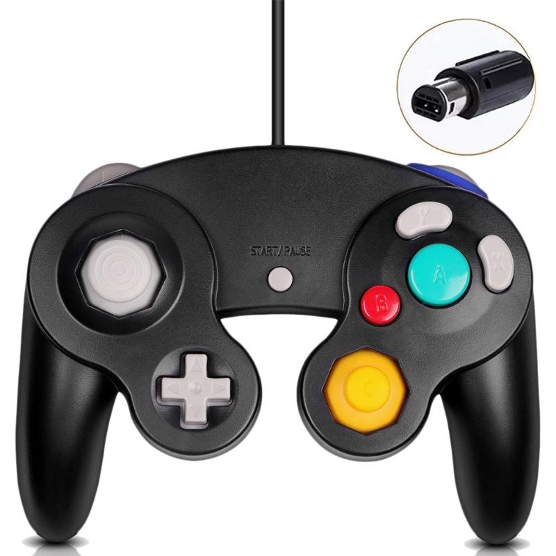 Photo 1 of  FIOTOK Gamecube Controller Compatible with Nintendo Gamecube Black 