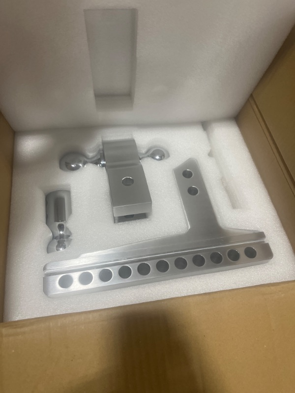 Photo 1 of Traworvel Adjustable Trailer Hitch Aluminum 10 Inch Trailer Drop Hitch Ball Mount Fit 2 Inch Receiver 1-7/8" 2" and 2-5/16" Dual Tow Balls with Towing Hitch Pin Locks