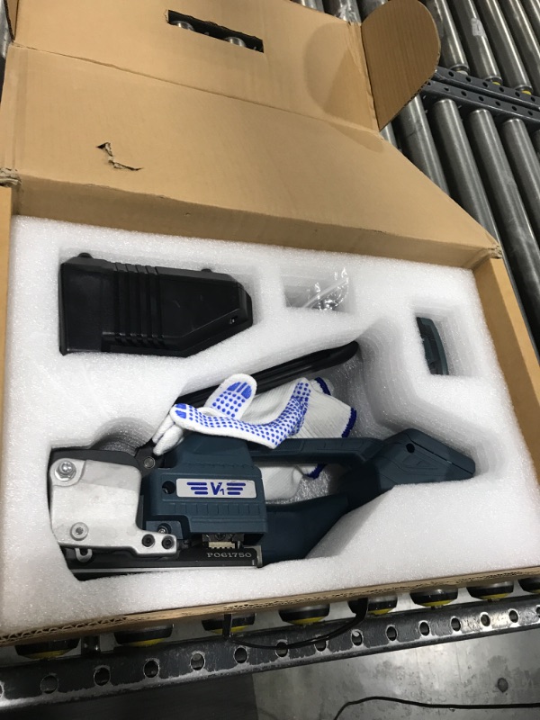 Photo 1 of SDRTOP Electric Strapping Machine V1 Handheld Semi-Automatic Banding Tools for 1/2 to 5/8inch PP/PET Plastic Straps Portable Baler Packaging Tensioner kit for Box Pallet