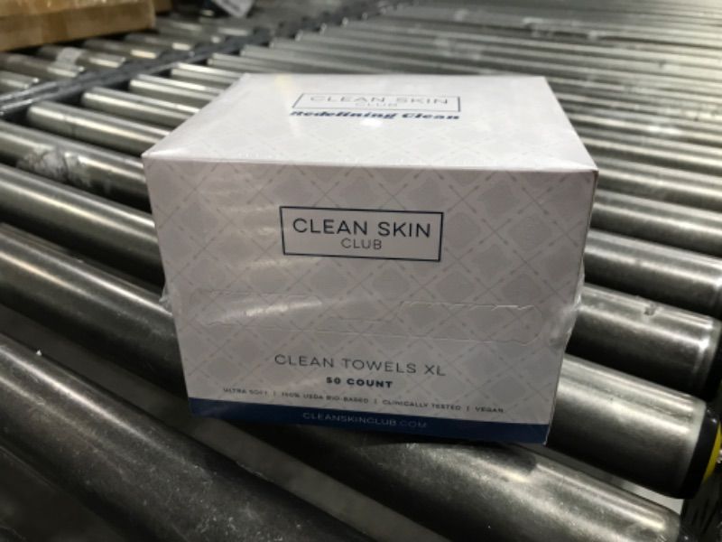 Photo 2 of  Clean Skin Club Clean Towels XL™, 100% USDA Biobased Face Towel, Disposable Face Towelette, Makeup Remover Dry Wipes, Ultra Soft, 50 Ct, 1 Pack 