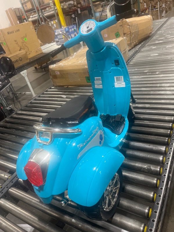 Photo 3 of Honda Metropolitan Blue Ride on Scooter Toy for Kids, 6 Volt Battery Powered Safe for Toddlers, Perfect for Ages 3-5