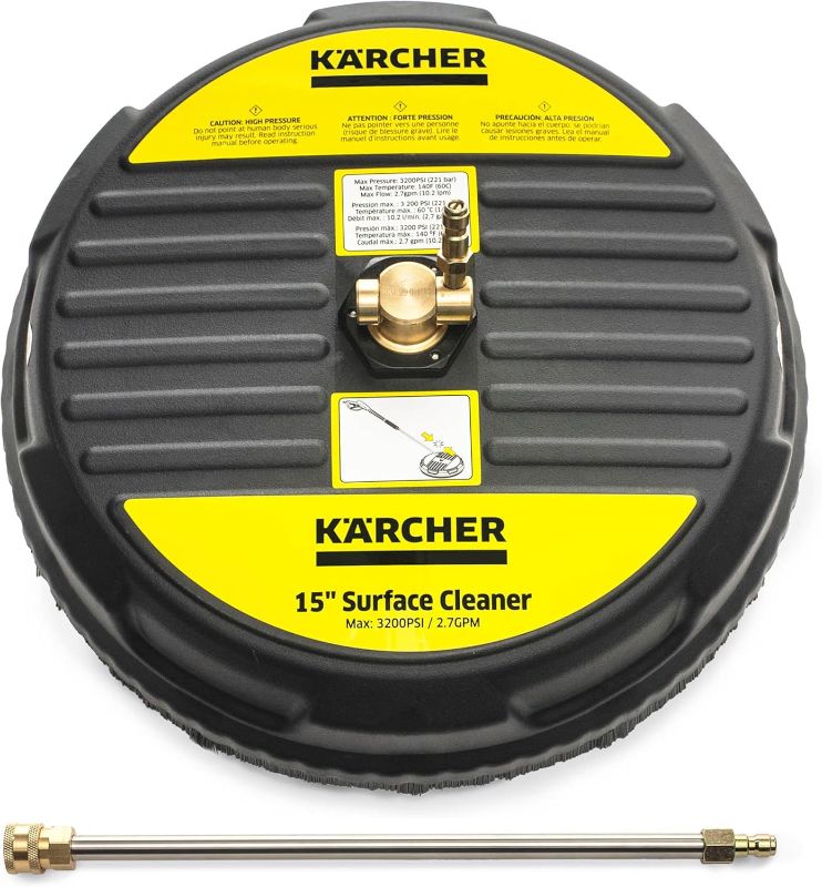 Photo 1 of  Kärcher 15" Surface Cleaner for Pressure Washers 3200 PSI - 1/4 Quick Connect - 2 Spinning Nozzles and Extension Wand 