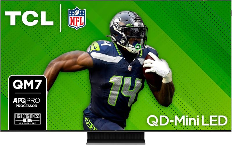 Photo 1 of  TCL 65-Inch QM7 QLED 4K Smart QD-Mini LED TV with Google TV (65QM751G, 2024 Model) Dolby Vision IQ, Dolby Atmos, HDR, Game Accelerator up to 240Hz, Voice Remote, Works with Alexa, Streaming Television 