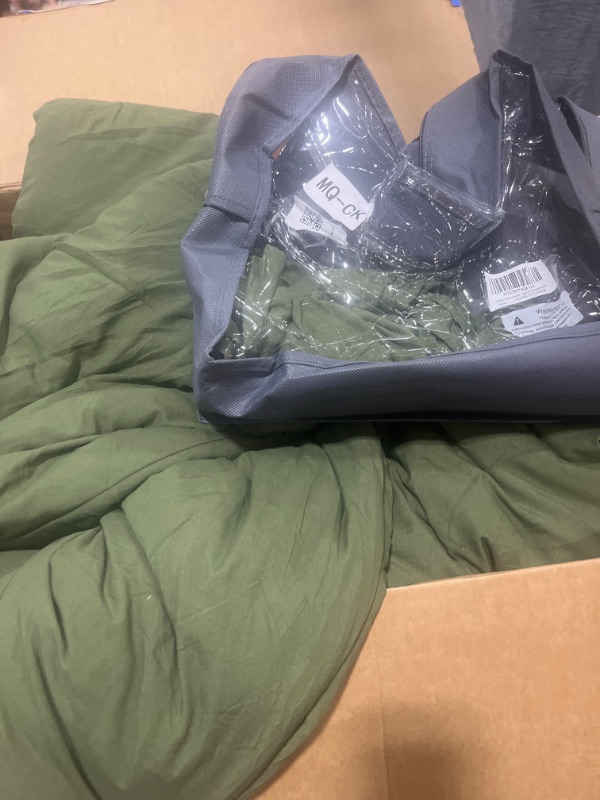 Photo 2 of Litanika Dark Olive Green California King Comforter Set - 3 Pieces Cal King Lightweight Summer Soft Solid Bed Comforter, Oversized Fluffy Down Alternative Bedding Set (104x96In, 2 Pillowcases)