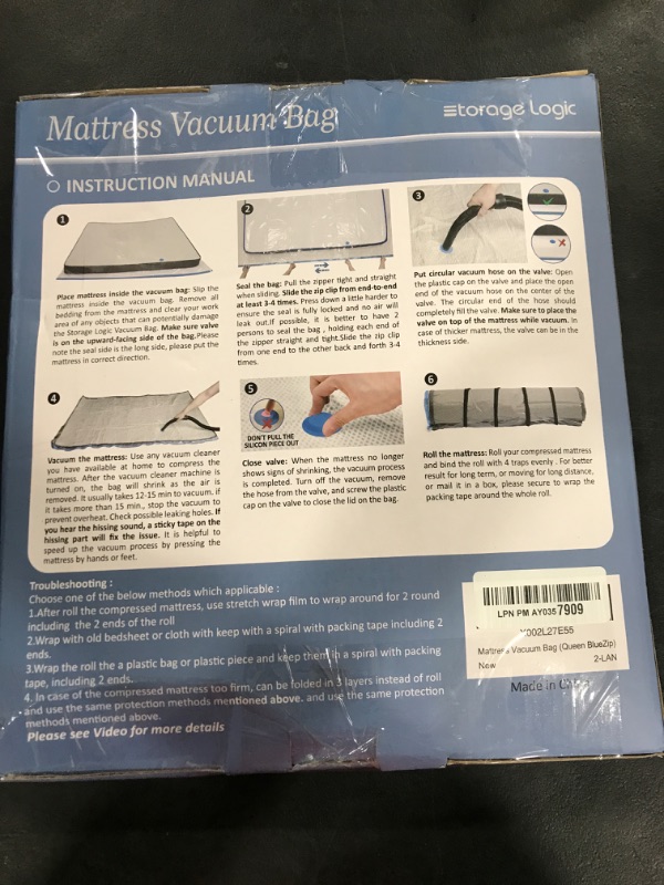 Photo 3 of (Queen/Full/Full-XL) Mattress Vacuum Bag for Moving