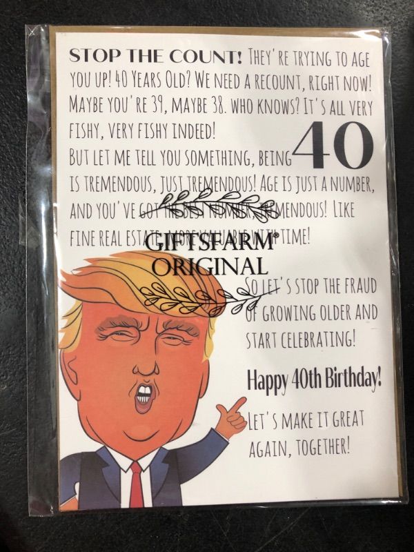Photo 1 of GIFTSFARM Funny 40th Birthday Card, 40th Birthday Gifts for Women Men, Birthday Card Decoration Gifts for Him or Her Turning 40 Years Old (5 x 7 Inch Birthday Card with Kraft Envelope)