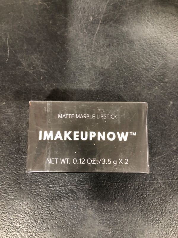 Photo 2 of imakeupnow 2PCS Marbled Matte Lip Stick Makeup - Velvety Finish | Naked-lip Feel, Full Coverage, D001+D002