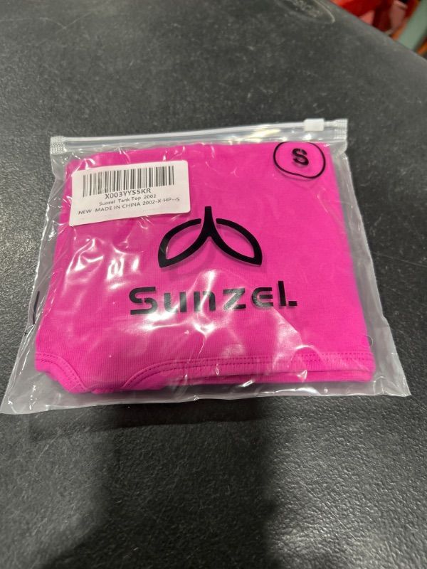 Photo 2 of Sunzel Square Neck Tank Tops for Women, Sexy Going Out Top Crop Camis Sleeveless Workout Fitness Summer Basic Tight T Shirts Hot Pink Small