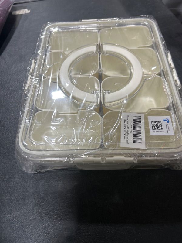 8 Grid Snack Box Container Divided Serving Tray with Lid Portable Snack