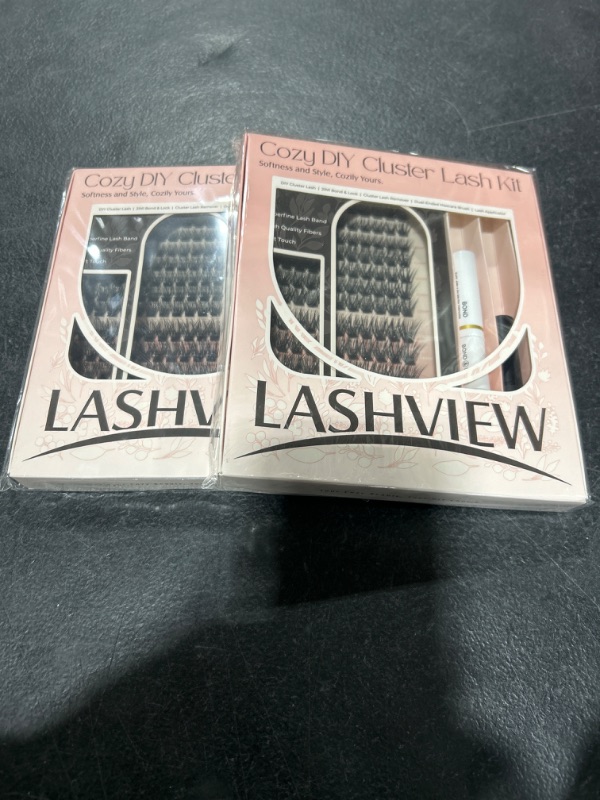 Photo 2 of LASHVIEW Lash Cluster Kit, 168 pcs diy eyelash extensions with Lash Bond and Seal, Lash Remover, Lash Applicator and Lash Brush for DIY Lash Extensions Kit(56)  2 TRAYS