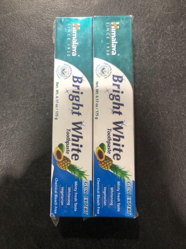 Photo 2 of Himalaya Bright White Toothpaste, Fluoride Free to Reduce Plaque & Whiten Teeth, 6.17 oz, 2 Pack