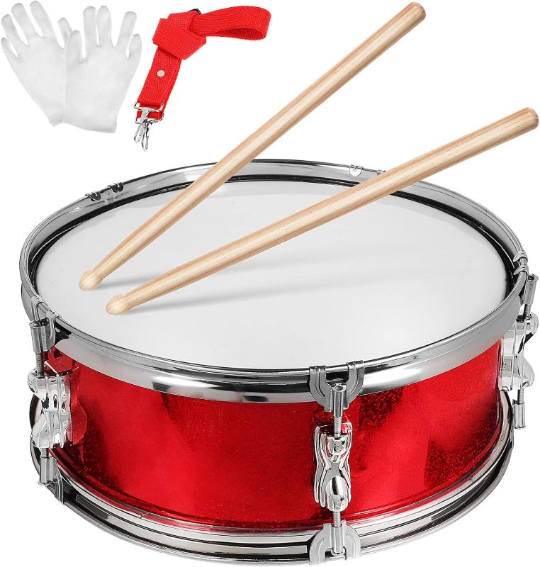 Photo 1 of 2pk Milisten Marching Drum Set 13 Inch, Snare Drum with Wooden Mallet, Gloves and Adjustable Strap, Snare Drum Kit Kids Drum Orff Percussion Musical Instrument, Drum for Kids Teens Red
