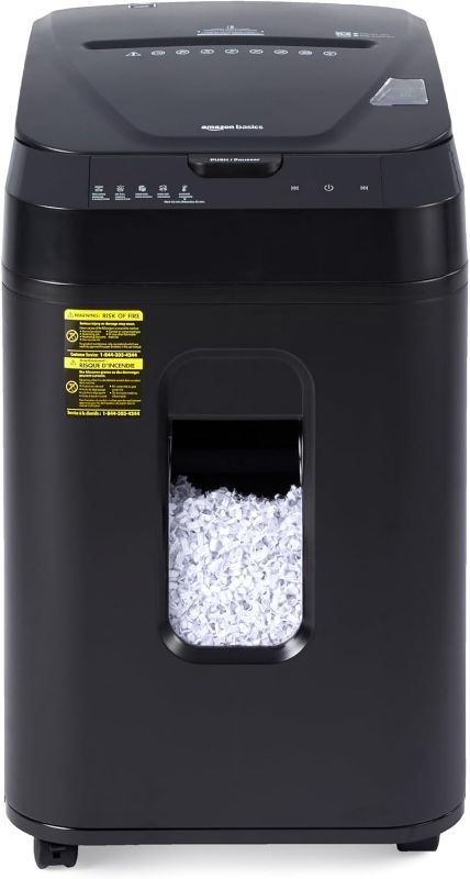 Photo 1 of Amazon Basics 150 Sheet Autofeed Micro Cut Paper Credit Card Shredder for Security, Black
