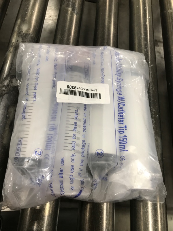 Photo 1 of 4 Pack 150ml/cc Large Syringe with Cap, Individually Sterile Sealed Plastic Liquid Syringes with Measurement for Scientific Labs, Measuring Liquids, Feed Pets, Oil or Glue Applicator