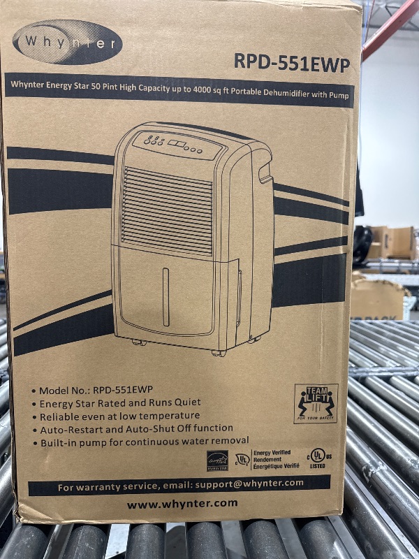 Photo 2 of Energy Star 50-Pint High Capacity up to 4000 sq.ft. Portable Dehumidifier with Pump