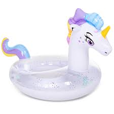 Photo 1 of JOYIN Unicorn Pool Floats Kids - Inflatable Pool Tube Swim Ring Floaties with Glitter for Adults Kids Floating, Fun Beach Lake Floaty Raft, Summer Swimming Pool Toys Party Decorations (Unicorn)