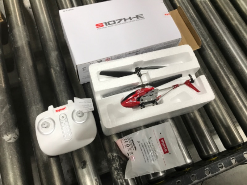 Photo 2 of S107H-E RC Helicopter with Altitude Hold, 3.5 Channel, Gyro Stabilizer - For Kids and Beginners Red Built-in Battery