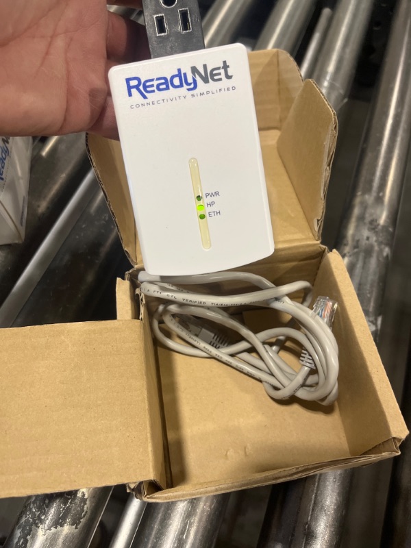 Photo 2 of ReadyNet E200 E200K 200Mbps PLC Ethernet Over Power Plug & Play Network Adapter, Ideal for Smart TV and Gaming (Expansion Unit)