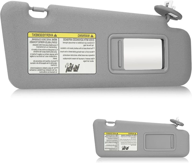 Photo 1 of Right Passenger Side Sun Visor SunVisor for 2008-2013 Toyota Highlander 74320-0E050-B0 (Gray)
