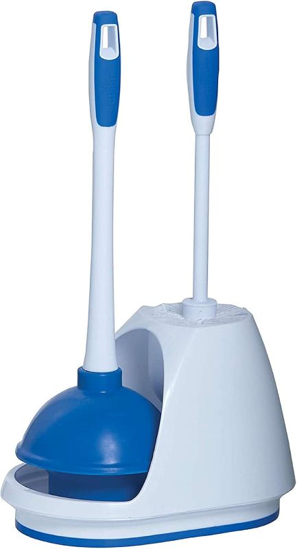 Photo 1 of Mr. Clean Turbo Plunger and Bowl Brush Caddy Set, Toilet Brush Plunger Combo 5-1/2 In.
