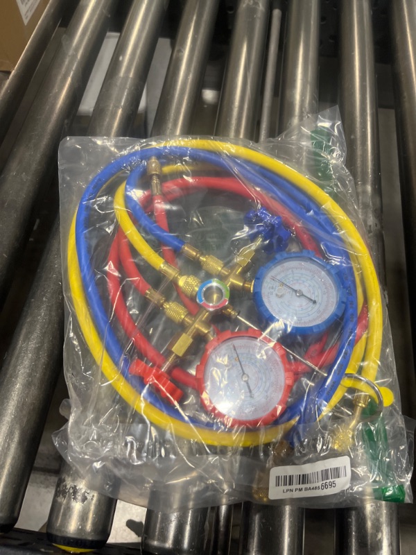 Photo 2 of 5FT AC Diagnostic Manifold Freon Gauge Set for R410A R404A R22 Refrigerant AC House Air Condition HVAC 60"