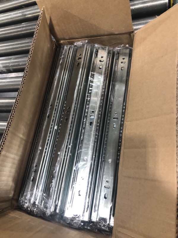 Photo 2 of 10 Pairs of 14 Inch Hardware 3-Section Full Extension Ball Bearing Side Mount Drawer Slides