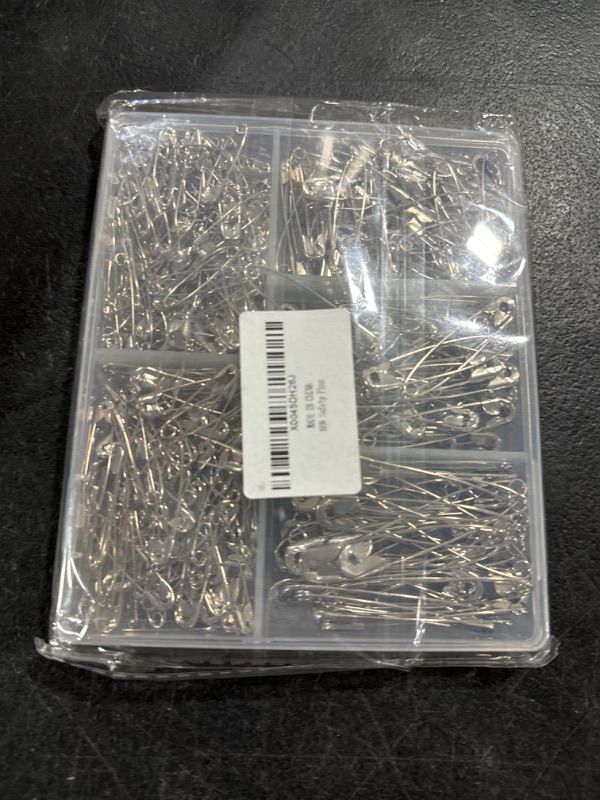 Photo 2 of 380pcs,Different Sizes Safety pins?Clothes pins ?Sewing Supplies ?Safety pins for Clothes ? Large,Small,Mini,pins Bulk Assorted Safety pins,Suitable for Dances, Sarees, Weddings, etc.