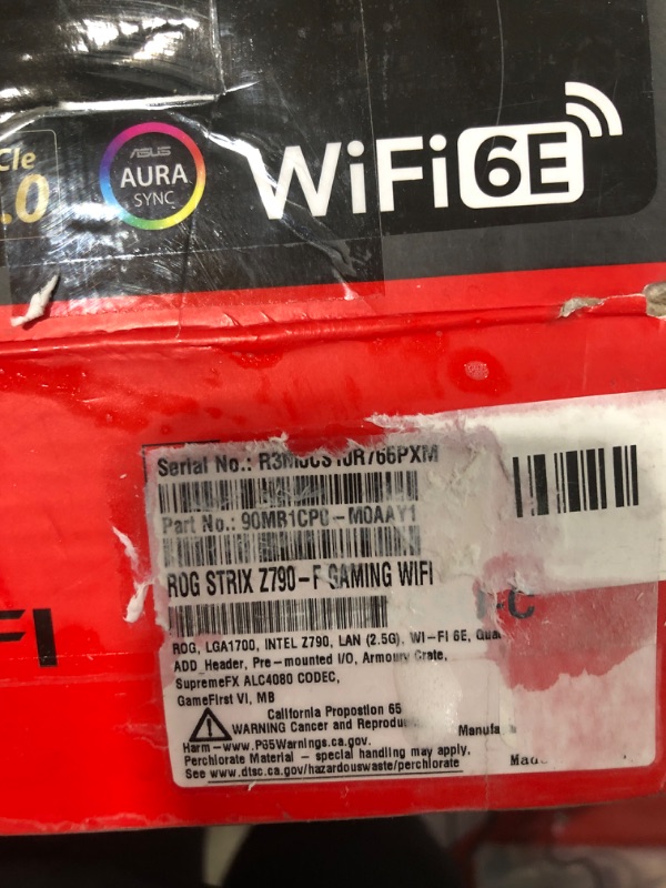 Photo 3 of ASUS ROG Strix Z790-F Gaming WiFi 6E LGA 1700(Intel 14th&13th &12th Gen) ATX gaming motherboard(16 + 1 power stages,DDR5,four M.2 slots, PCIe 5.0,WiFi 6E,USB 3.2 Gen 2x2 Type-C with PD 3.0 up to 30W)
