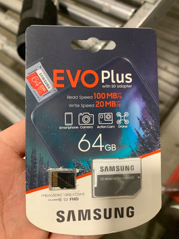 Photo 2 of Samsung 64GB Evo Plus Class 10 Micro SDXC with Adapter 80MB/S (MB-MC64DA/AM)