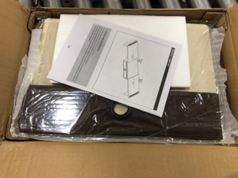 Photo 1 of ErgoFocus Dual Monitor Stand Riser with Drawer-Adjustable Length and Angle, Monitor Stand Riser for 2 Monitors, Desktop Organizer Stand for Computer/Laptop/PC/Printer (Rust Brown)