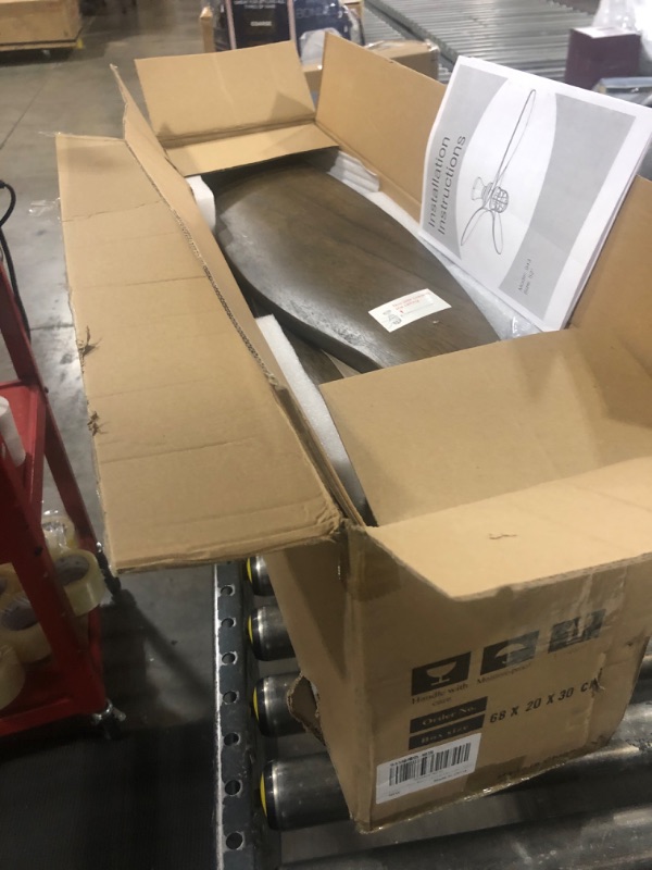 Photo 1 of WWM Rustic Flush Mount Ceiling Fan with Lights Remote Control, 52 Inch Low Profile Indoor Ceiling Fans with 3 Wood Blades,6 Speed Quiet Reversible DC Motor for Bedroom,Living Room,Outdoor Patio