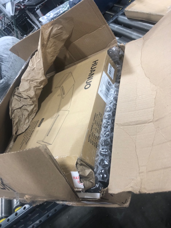 Photo 1 of HUANUO Dual Monitor Stand Riser, Computer Monitor Stand for 2 Monitors, Adjustable Length Angle Desk Shelf with 2 Storage Slots, Desktop Organizer Stand Riser for Computer, Laptop, PC, TV, HNMS02