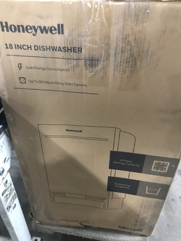 Photo 6 of Honeywell 18 Inch Dishwasher with 8 Place settings, 6 Washing Programs, Stainless Steel Tub, UL/Energy Star- Stainless Steel
