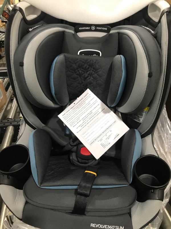 Photo 2 of Evenflo Revolve360 Slim 2-in-1 Rotational Car Seat with Quick Clean Cover (Stow Blue)